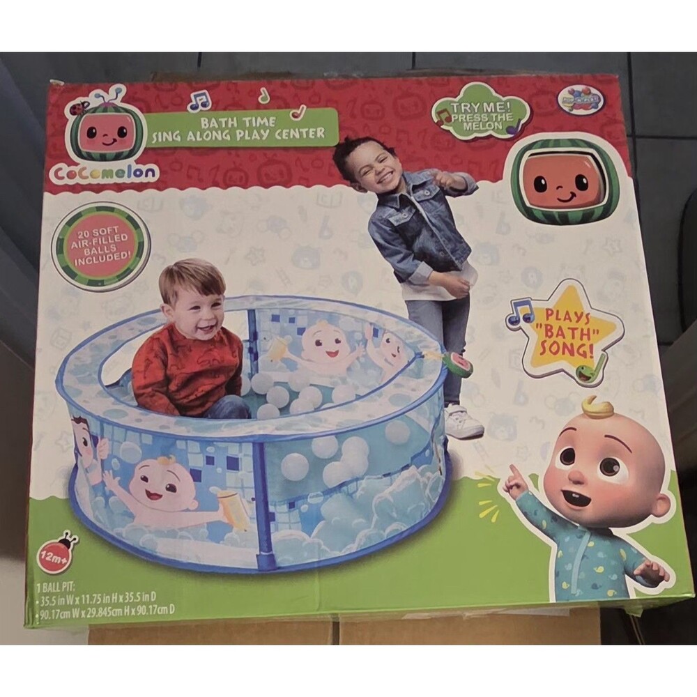 CoComelon Bath Time Sing Along Play Center, Pop Up Ball Pit Tent with 20 Play